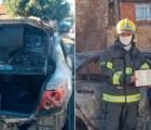 Carro é consumido por fogo e Bíblia chama atenção em GO