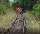 Homem cai de ponte na GO-010 e é resgatado minutos antes de trem passar