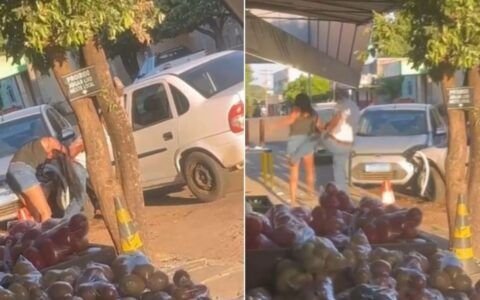 Homem agride mulher com chutes e puxões e foge em Goiás