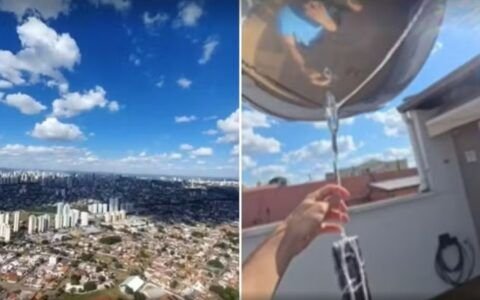 Jovem lança celular preso a balões, registra Goiânia do alto e recupera aparelho intacto