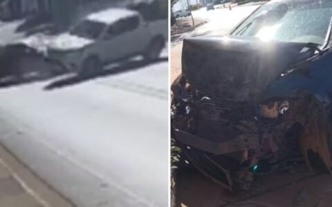 Menina de 13 anos dirige carro e provoca acidente com quatro feridos