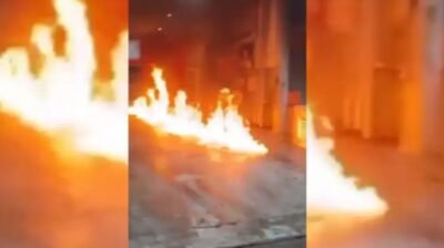 Vídeo mostra motociclista incendiando posto após reclamar de gasolina; assista