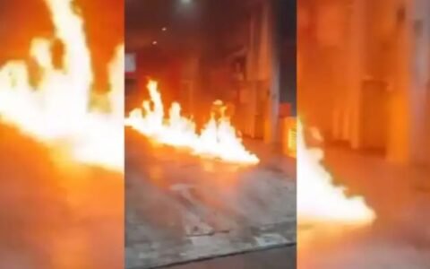 Vídeo mostra motociclista incendiando posto após reclamar de gasolina; assista