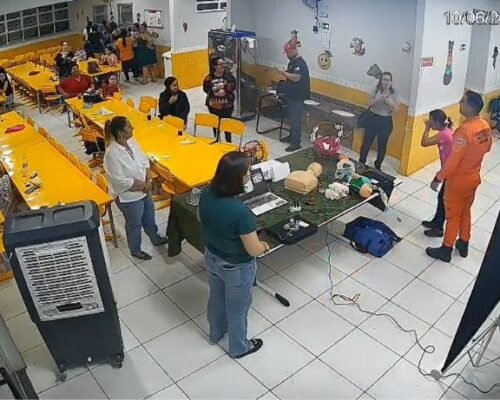 Vídeo mostra momento em que bombeiros realizam desengasgo e salvam servidora em Acreúna