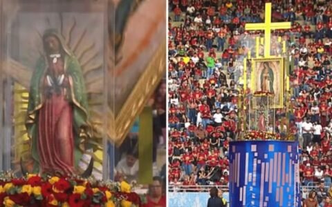 Imagem de Nossa Senhora de Guadalupe cai de quase 5 metros e fica intacta em Goiânia