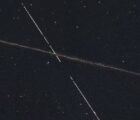 Astrofotógrafo registra asteroide e meteoro na mesma imagem em Goiânia