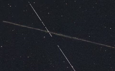 Astrofotógrafo registra asteroide e meteoro na mesma imagem em Goiânia