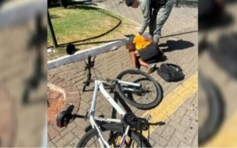 Câmeras flagram furto de bicicleta e suspeito é preso em Goiânia