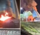Monumento de Nossa Senhora Aparecida desaba após incêndio em Nerópolis