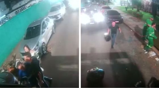 Homem agride motorista durante coleta de lixo em Goiânia