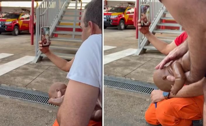 Bebê de 3 meses é socorrido por bombeiros via videochamada