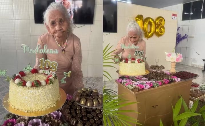 Aos 108 anos, Dona Madalena ganha festa e emociona Bela Vista de Goiás