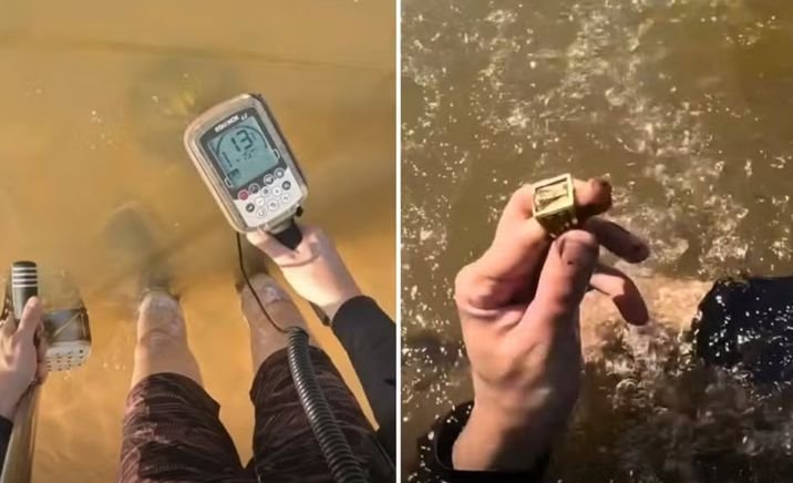 Anel perdido no Araguaia é encontrado com detector de metais; veja vídeo