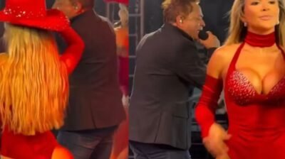 Vídeo de show de Leonardo viraliza após look das bailarinas dividir a web