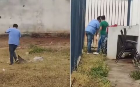 Médico é filmado limpando UBS após terminar atendimentos em Trindade