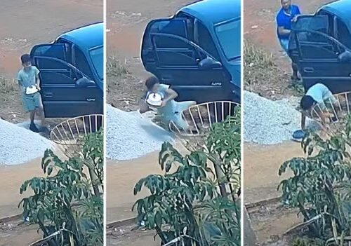 Bolo de aniversário acaba no chão antes de festa em Goianira; assista