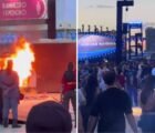 Carrinho de pipoca pega fogo antes de show em Goiânia
