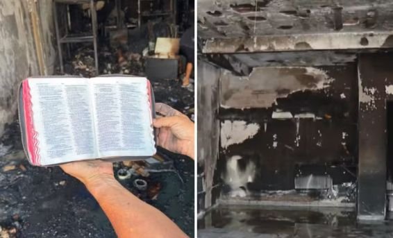 Incêndio destrói loja em Goiânia, mas bíblia permanece intacta