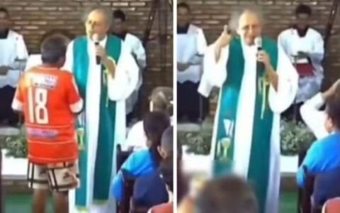 Padre transforma chegada de homem com cerveja em momento descontraído em Goiás